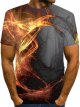 Men's Graphic Flame T-Shirt Print Short Sleeve Daily Tops Streetwear Exaggerated Round Neck Gray/Summer