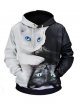 Men's Activewear Set Color Block Animal Hooded Daily Basic Hoodies Sweatshirts Black