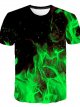 Men's 3D Graphic T-Shirt Print Short Sleeve Daily Slim Tops Round Neck Green