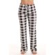 Women's Chino Sports Home Pajamas Pants Lattice Full Length Sporty Drawstring Black+Grey Purple Blushing Pink Light Grey Royal B