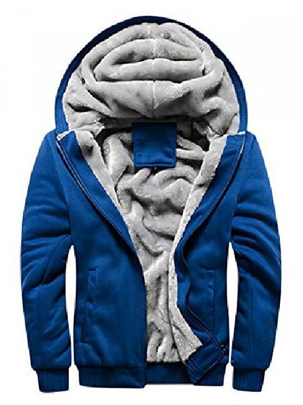 Men's Winter Sherpa Lined Zipper Fleece Hoodie Sweatshirt Jacket