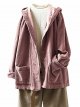 Women Vintage Corduroy Coat Casual Loose Jacket Plus